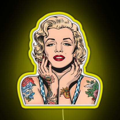 Cool Vintage Marilyn Monroe With Tattoos Rgb Led Neon Sign Pop Wall Art - Shineneon