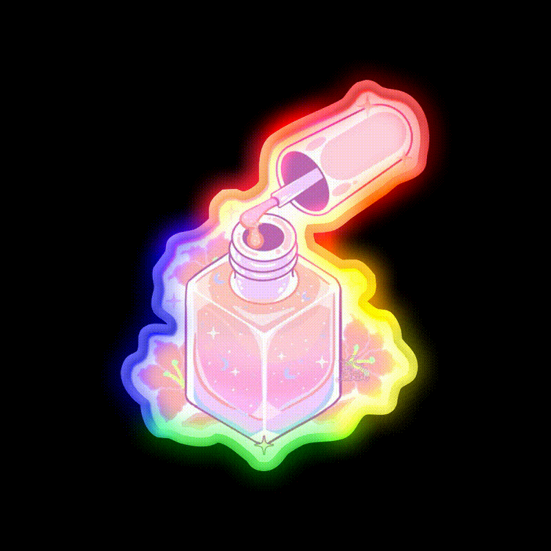 Copia De Aesthetic Cosmic Nail Polish Warm Nail Salon Led Neon Sign Rgb Color - LED neon sign close-up detail