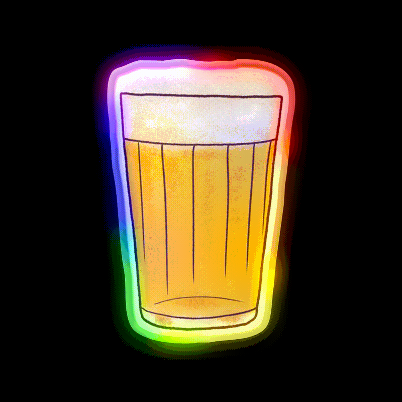 Copo Lagoinha Beer Bar Decor Led Neon Sign Rgb Color - LED neon sign close-up detail