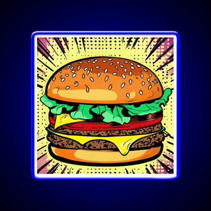 Copy Of Burger Pop Art 2 Fast Food Led Neon Sign For Burger Place Rgb Color - Shineneon
