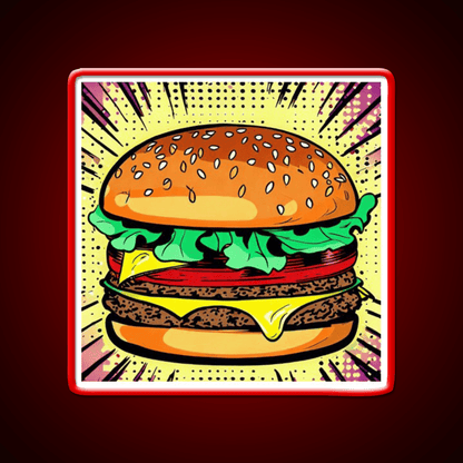 Copy Of Burger Pop Art 2 Fast Food Led Neon Sign For Burger Place Rgb Color - Shineneon