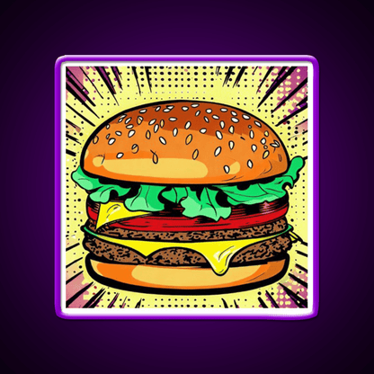 Copy Of Burger Pop Art 2 Fast Food Led Neon Sign For Burger Place Rgb Color - Shineneon