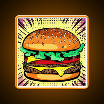 Copy Of Burger Pop Art 2 Fast Food Led Neon Sign For Burger Place Rgb Color - Shineneon