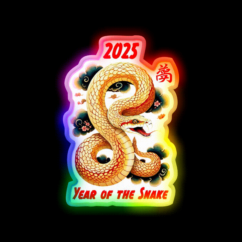 Copy Of Chinese Year Of The Snake Design Asian Cultural Led Neon Sign Rgb Color - LED neon sign close-up detail