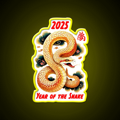 Copy Of Chinese Year Of The Snake Design Asian Cultural Led Neon Sign Rgb Color - Custom LED neon sign front view