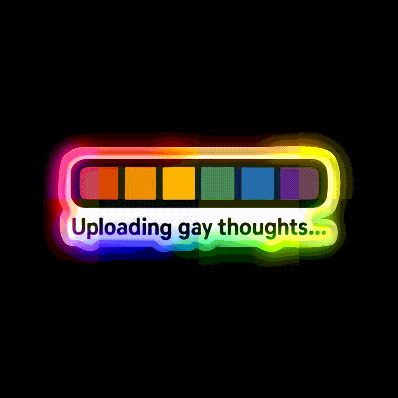 Copy Of Funny Uploading Pride Meme Man Cave Bar Led Neon Sign Rgb Color - LED neon sign close-up detail