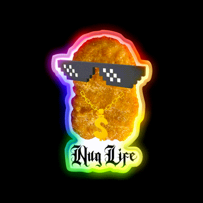 Copy Of Nug Life Mcdonalds Chicken Led Neon Sign For Burger Place Rgb Color - LED neon sign close-up detail