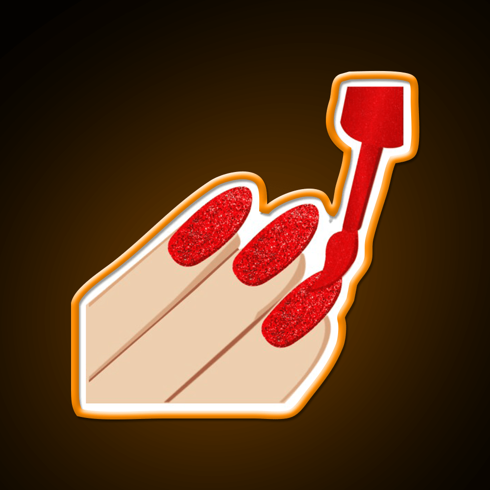 Copy Of Red Glitter Nails Emoji Nail Salon Led Neon Sign Rgb Color - Shineneon