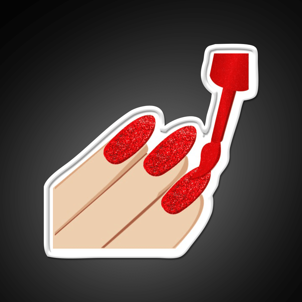 Copy Of Red Glitter Nails Emoji Nail Salon Led Neon Sign Rgb Color - Shineneon