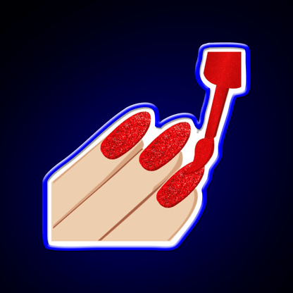 Copy Of Red Glitter Nails Emoji Nail Salon Led Neon Sign Rgb Color - Shineneon