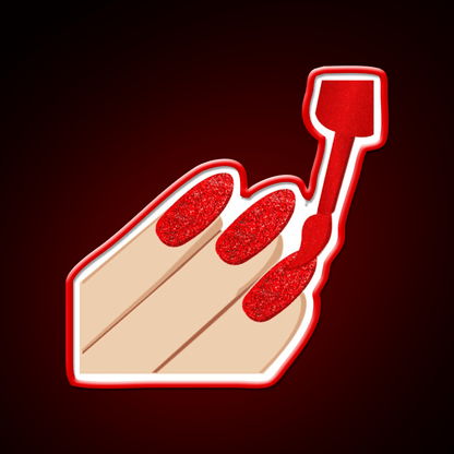 Copy Of Red Glitter Nails Emoji Nail Salon Led Neon Sign Rgb Color - Shineneon