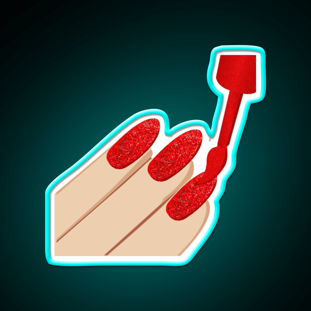 Copy Of Red Glitter Nails Emoji Nail Salon Led Neon Sign Rgb Color - Shineneon