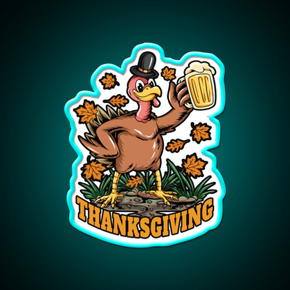 Copy Of Turkey Thanksgiving With Beer Bar Decor Led Neon Sign Rgb Color