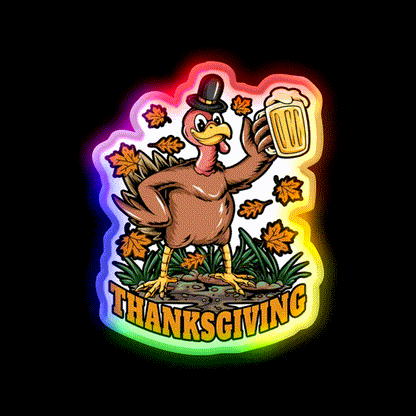 Copy Of Turkey Thanksgiving With Beer Bar Decor Led Neon Sign Rgb Color
