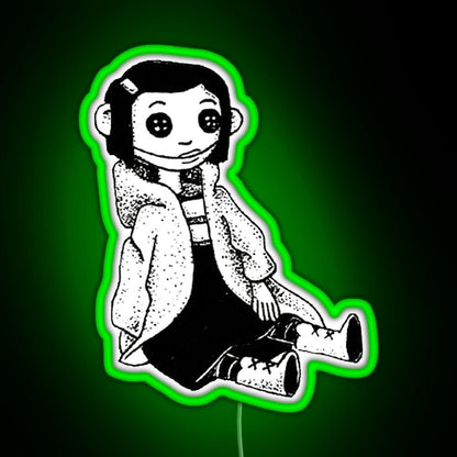 Coraline Inspired Doll Rgb Led Neon Sign Pop Wall Art - Shineneon