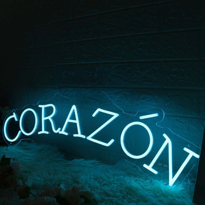 Corazon Blue Led Neon Sign - Shineneon