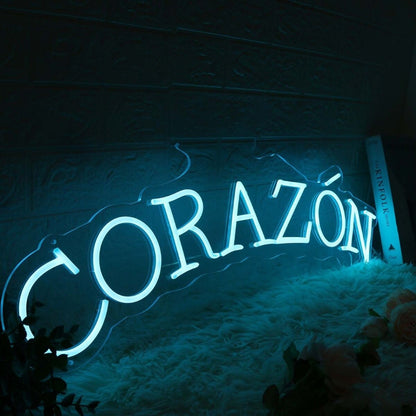 Corazon Blue Led Neon Sign - Shineneon