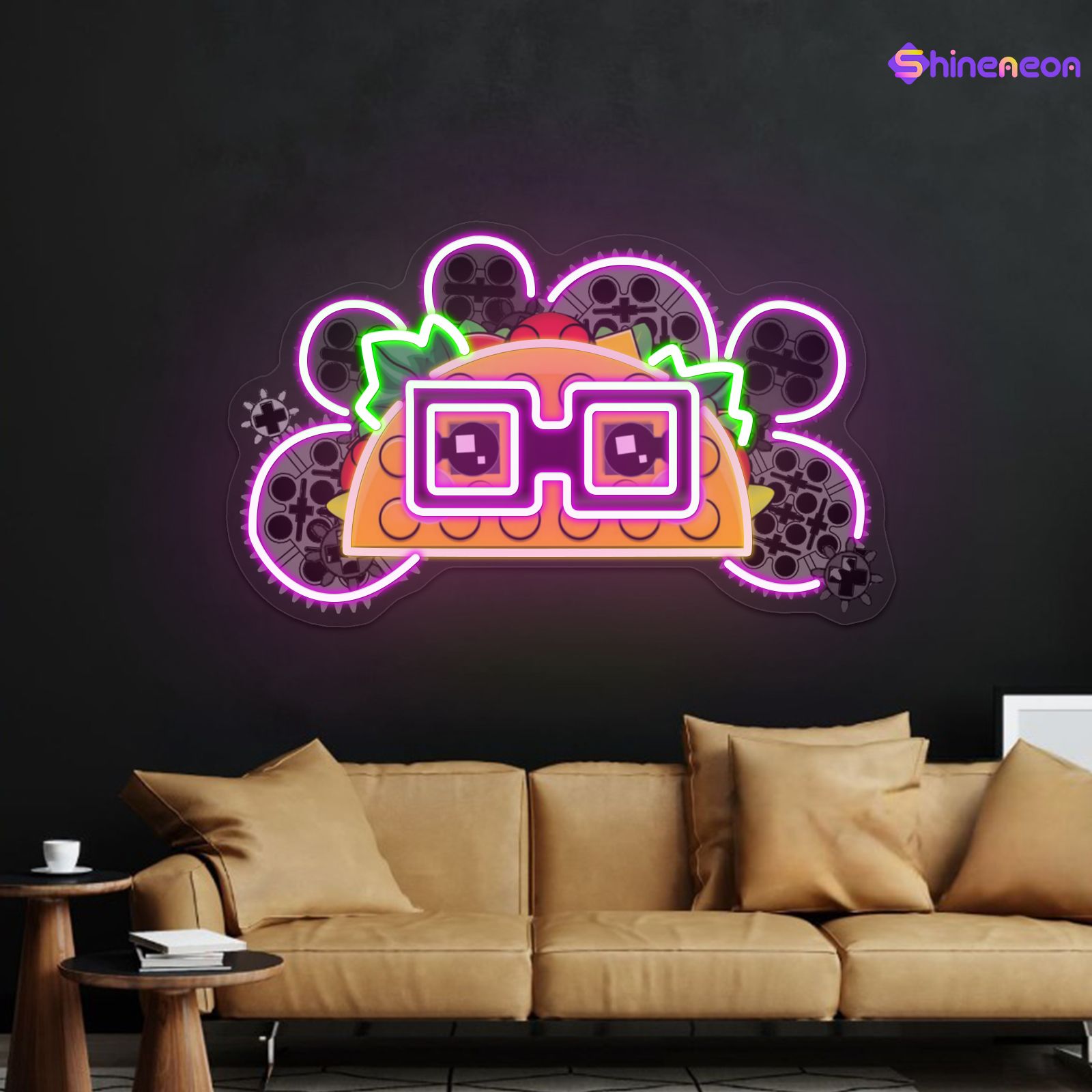 Corey's Pink Taco Custom Led Uv Printed Neon Sign - Shineneon