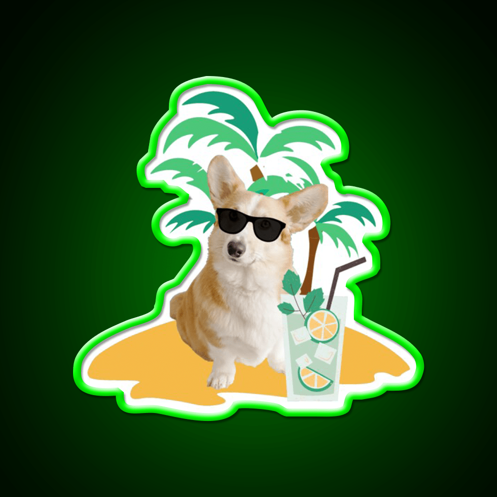 Corgi Cocktail Bar Decor Led Neon Sign Rgb Color - Shineneon
