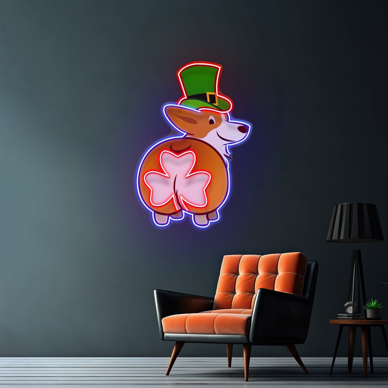 Corgi Irish Shamrock Saint Patrick Day Cute Corgi Led Neon Signs - Shineneon