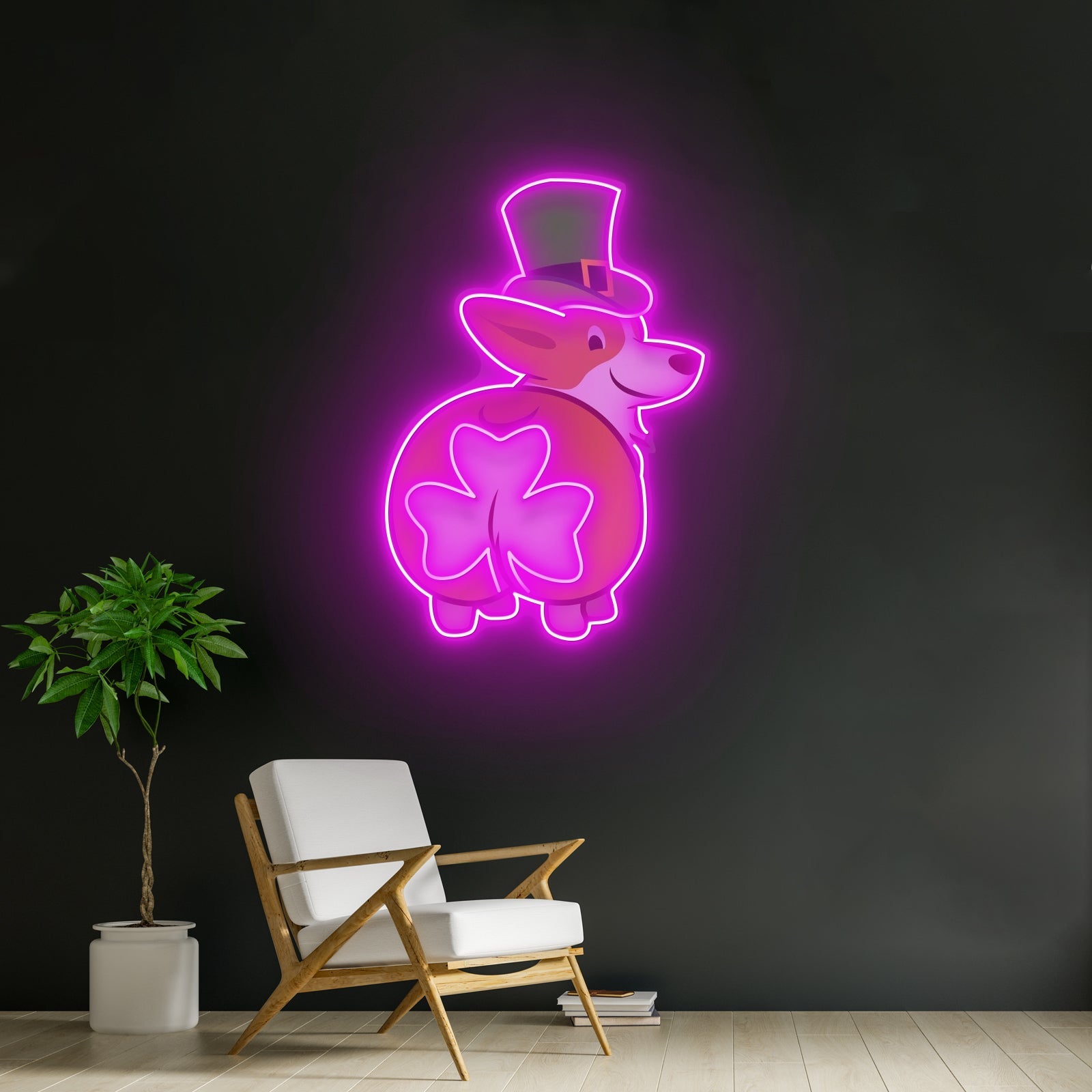 Corgi Irish Shamrock Saint Patrick Day Cute Corgi Led Neon Signs - Shineneon