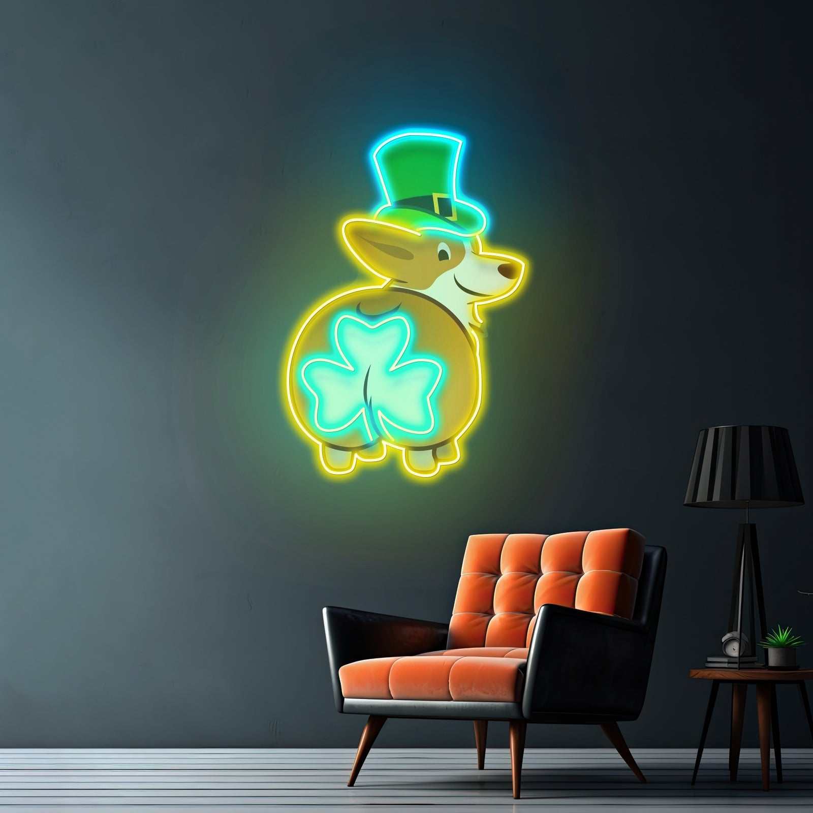 Corgi Irish Shamrock Saint Patrick Day Cute Corgi Led Neon Signs - Shineneon