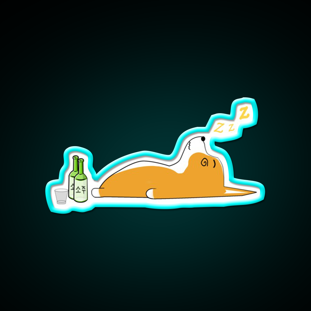 Corgi Nightlife Soju Beer Bar Decor Led Neon Sign Rgb Color - Size and dimension reference