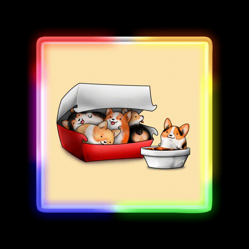 Corgi Nuggets Fast Food Led Neon Sign For Burger Place Rgb Color