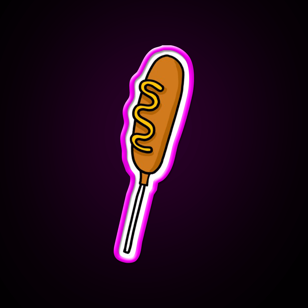 Corn Dog Doodle Snack Food Led Neon Sign Rgb Color - Shineneon