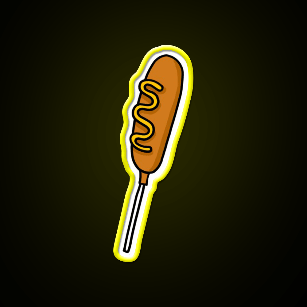 Corn Dog Doodle Snack Food Led Neon Sign Rgb Color - Shineneon