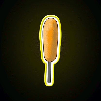 Corn Dog Snack Food Led Neon Sign Rgb Color - Custom LED neon sign front view
