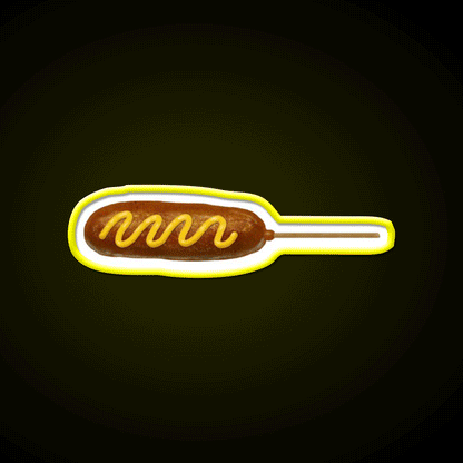 Corn Dogs Snack Food Led Neon Sign Rgb Color - Custom LED neon sign front view