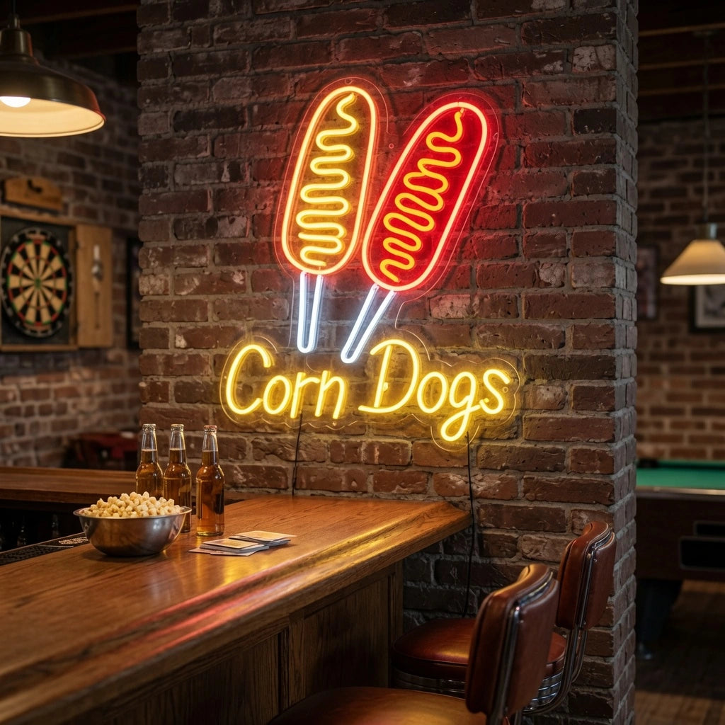 Corn Dogs Wall Decor LED Neon Sign - 03 Real Lifestyle Scene