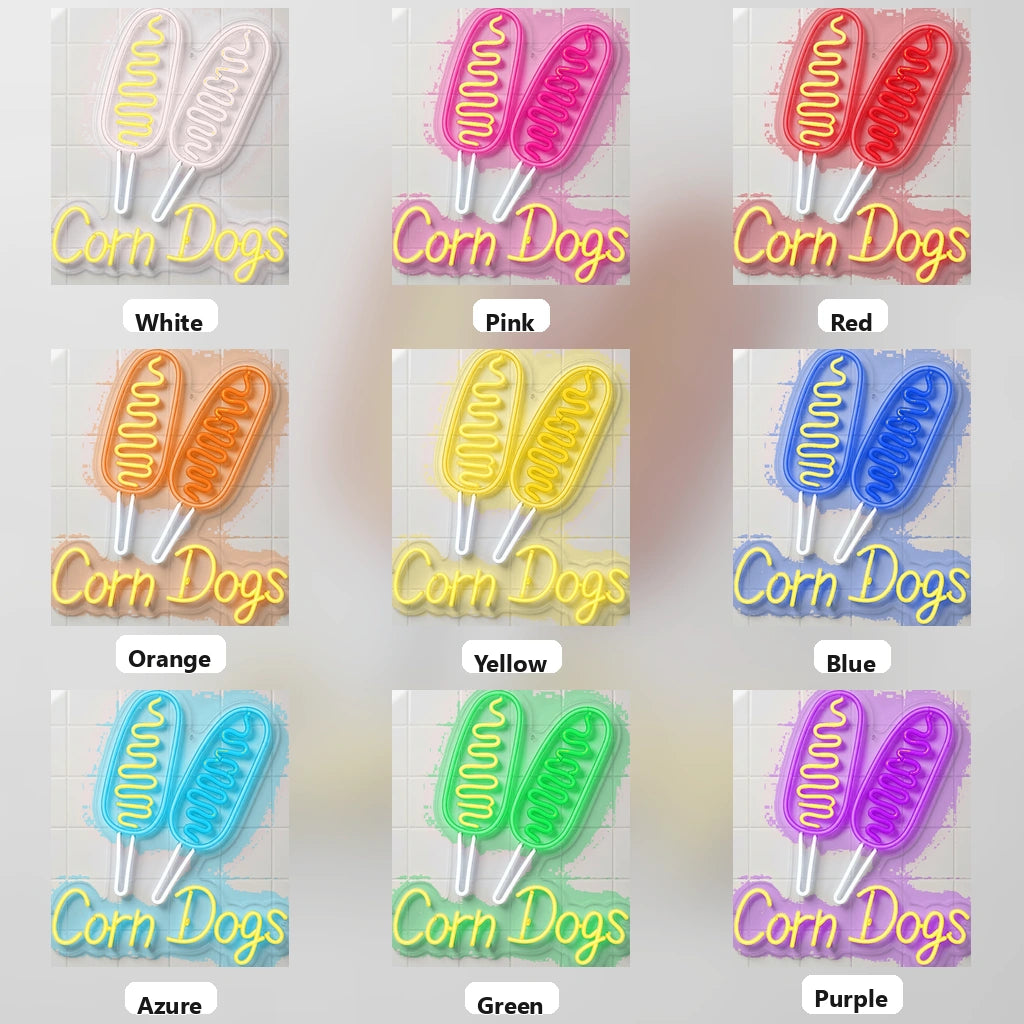 Corn Dogs Wall Decor LED Neon Sign - 05 Color Grid