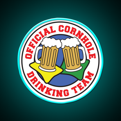 Cornhole Drinking Team Featuring Beers Beer Bar Decor Led Neon Sign Rgb Color - Neon sign mounted on wall in room