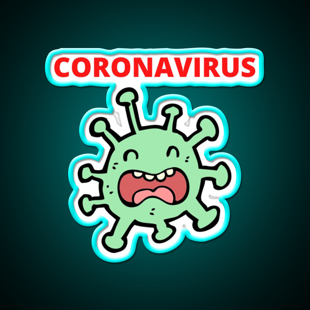 Coronavirus Covid 19 Hemp Inspired Green Leaf Led Neon Sign Rgb Color - Size and dimension reference