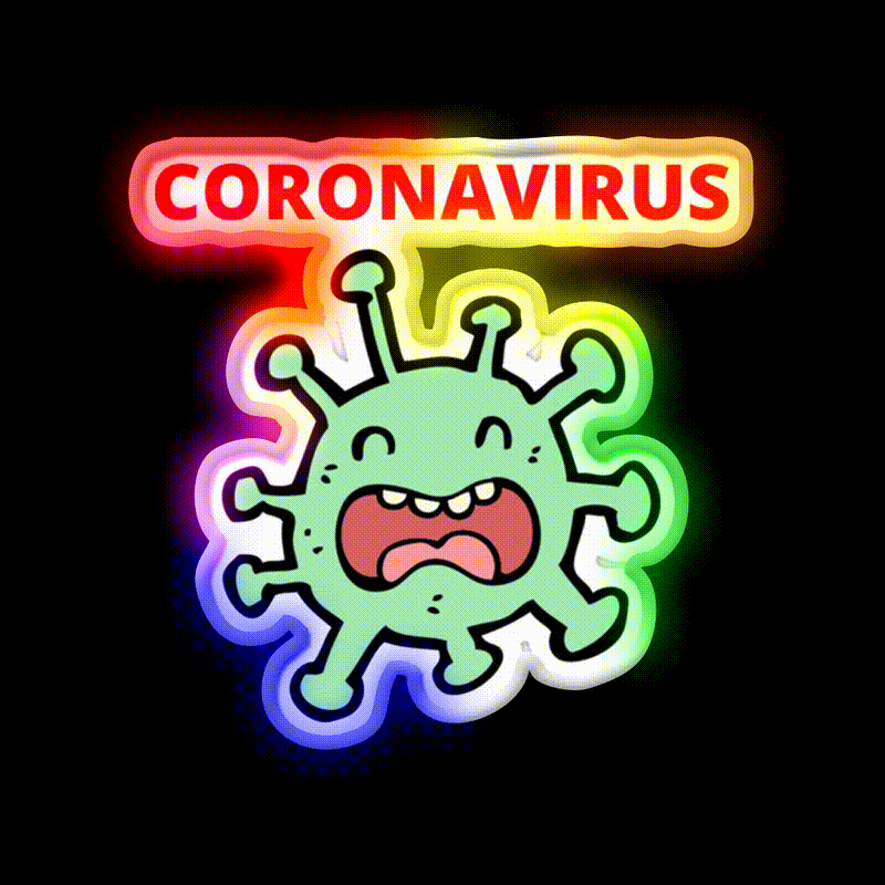 Coronavirus Covid 19 Hemp Inspired Green Leaf Led Neon Sign Rgb Color
