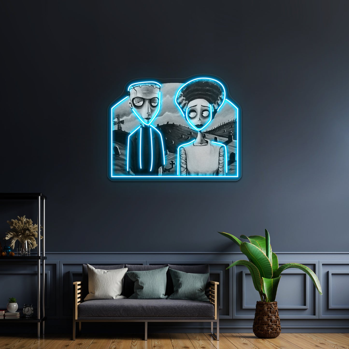 Corpse Bride Of Frankenstein Artwork Business Led Sign