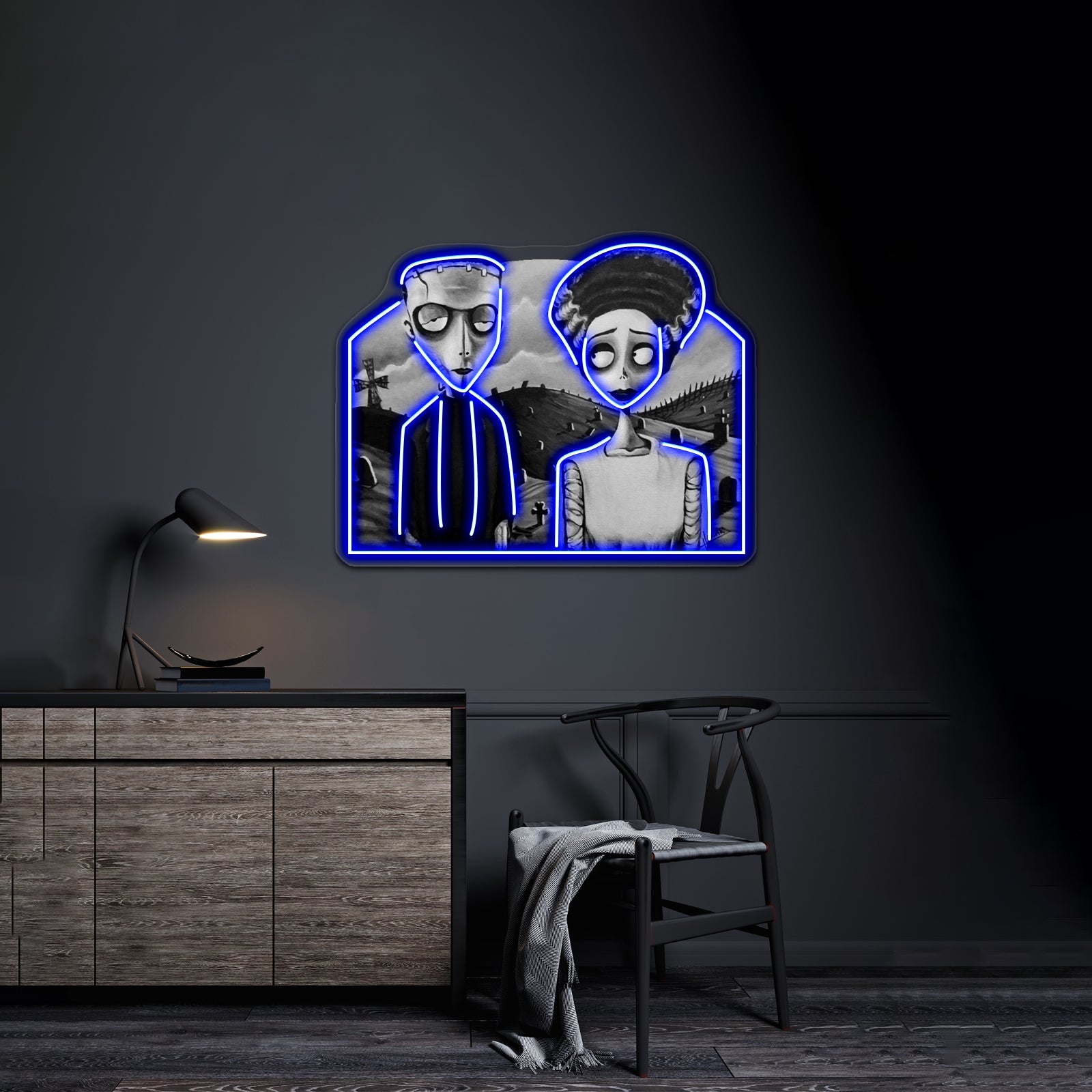 Corpse Bride Of Frankenstein Artwork Business Led Sign | Shineneon