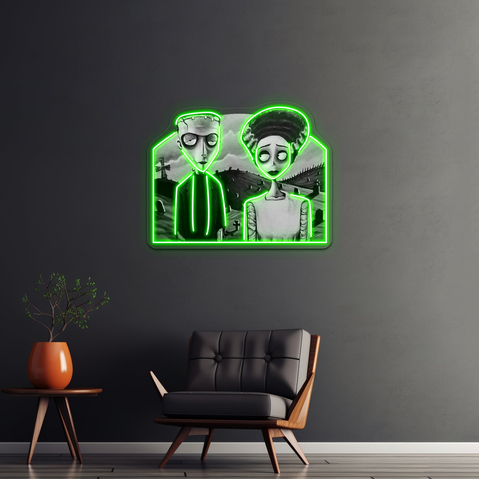 Corpse Bride Of Frankenstein Artwork Business Led Sign | Shineneon