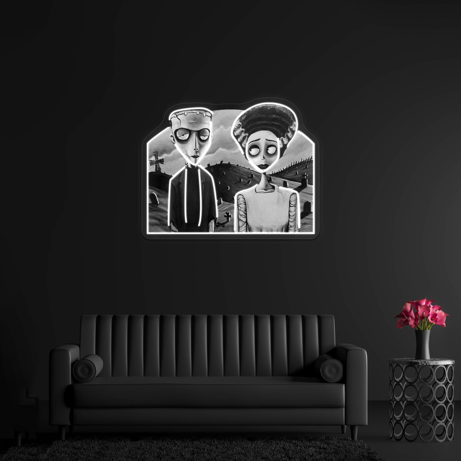 Corpse Bride Of Frankenstein Artwork Business Led Sign | Shineneon