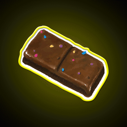 Cosmic Brownie Snack Food Led Neon Sign Rgb Color - Custom LED neon sign front view