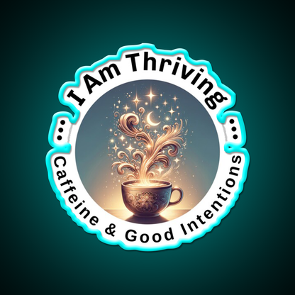 Cosmic Coffee Positive Energy Cafe Led Neon Sign Espresso Bar Art Rgb Color