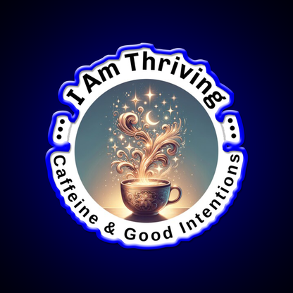 Cosmic Coffee Positive Energy Cafe Led Neon Sign Espresso Bar Art Rgb Color