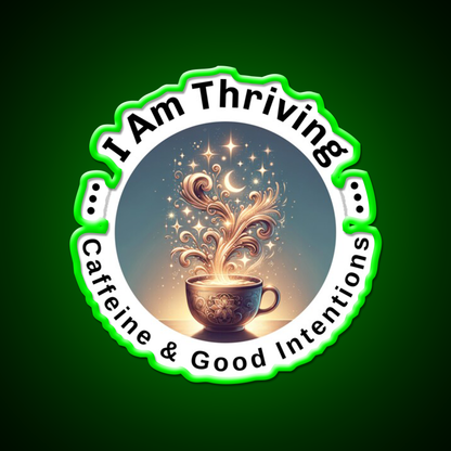 Cosmic Coffee Positive Energy Cafe Led Neon Sign Espresso Bar Art Rgb Color