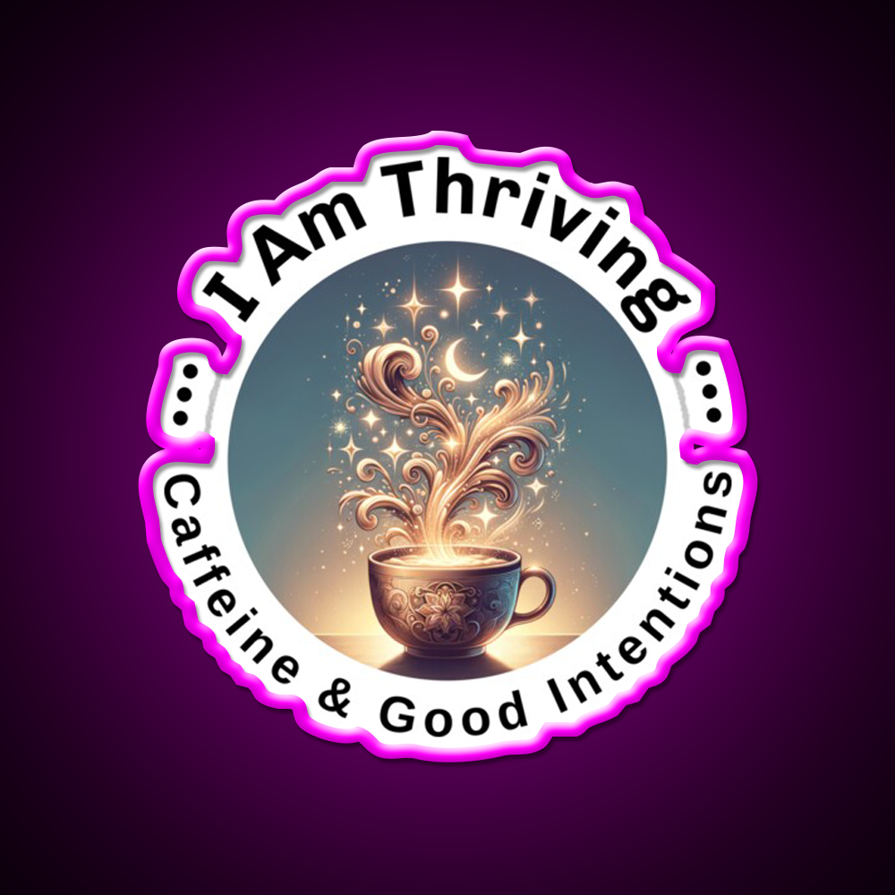 Cosmic Coffee Positive Energy Cafe Led Neon Sign Espresso Bar Art Rgb Color