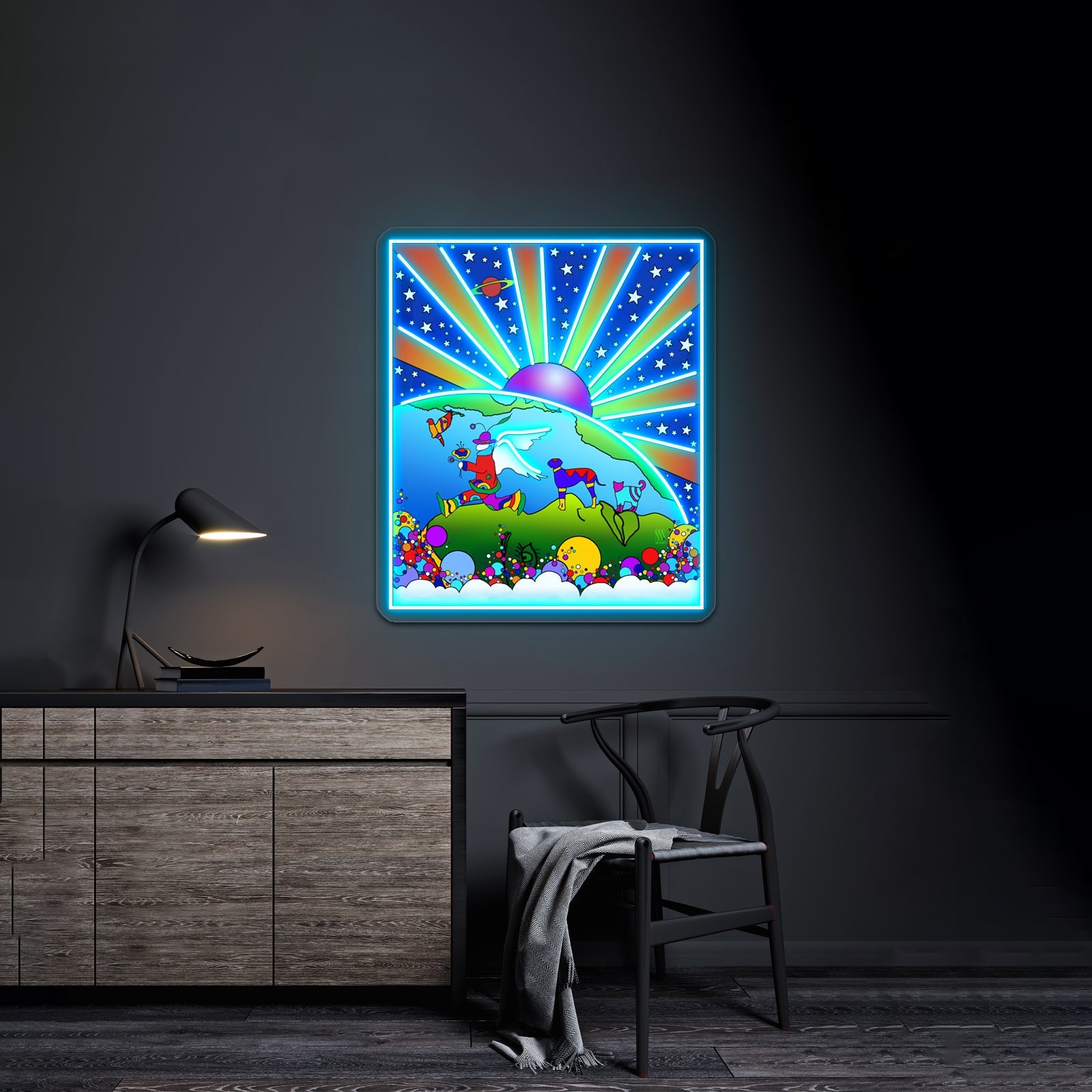 Cosmic Pet World Artwork Business Led Sign - Shineneon