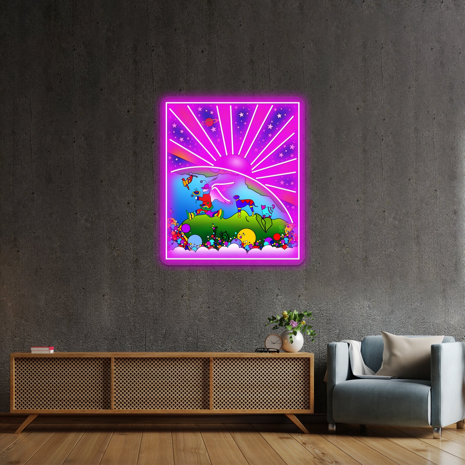 Cosmic Pet World Artwork Business Led Sign