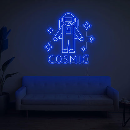 Cosmic Purple Astronaut Led Neon Sign For Modern Room And Cafe Decor | Shineneon