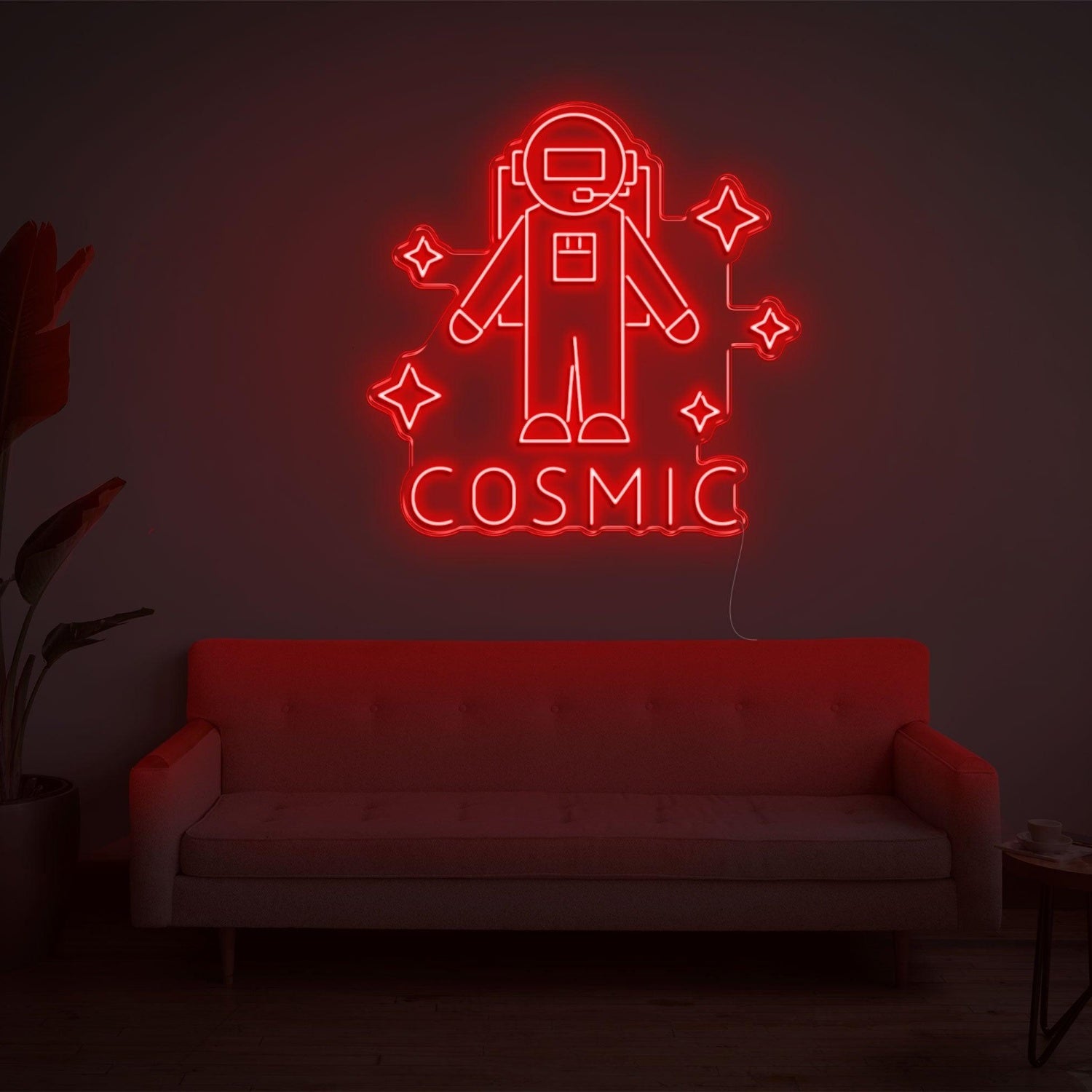Cosmic Purple Astronaut Led Neon Sign For Modern Room And Cafe Decor | Shineneon